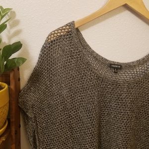 Plus Torrid Woven Net Grey Crop